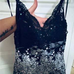 Elegant Black and White Asymmetrical Dress